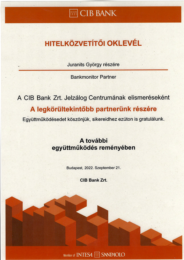 CIB Bank 2022 elismerés